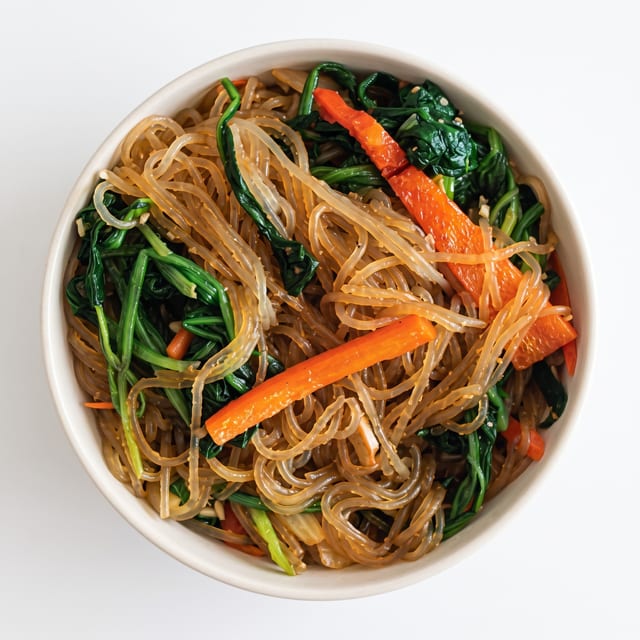 JapChae (Korean Glass Noodles).